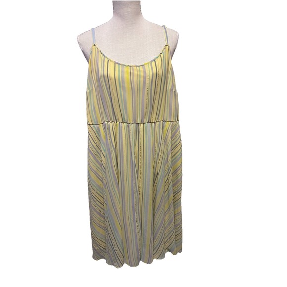 Torrid Striped Midi Chiffon Pleated‎ Sundress Sleeveless Colorful Women Size 3X - Picture 4 of 12